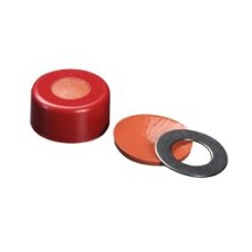 11-0022RT - Scellage à sertir avec joint torique metallique AlumiTin, 11 mm, rouge, avec septa ETFE/silicone rouge brûle 