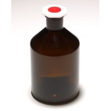 SBA100 - Flacon 50 ml en verre sodocalcique ambre, avec bouchon PE