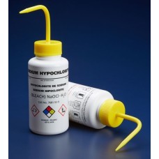 WGW401PML - Pissette, Sodium Hypochlorite/eau de javel, col large LDPE, 500ml, bouchon jaune, sans systeme anti-goutte