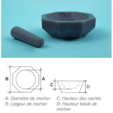 BBF005	Mortier en agate avec pilon, 120 mm 