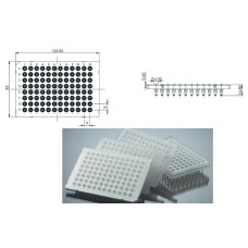 BGN028	Plaque 96 puits 0,1 mL, profil bas, demi jupe, qPCR