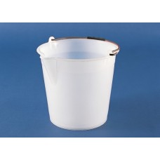 BTB025	Seau LDPE blanc gradué à bec, 12L