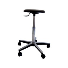 BWH001	Tabouret à vérin pied aluminium, assise noire, 5 roues