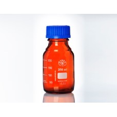 CFD001	Flacon ISO Simax BRUN  c+b bleue 100ml