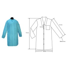 RBB021	Blouse jetable, taille XL, bleu, 1 pc