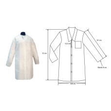 RBB022	Blouse jetable léger, taille XL, blanche, 1pc