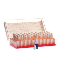 211641 - Flacons compte-gouttes dans Vial File®, LDPE naturel, 3mL avec pointes et bouchons visses 8-425 premontes, 14 mm DE x 49 mm hauteur 