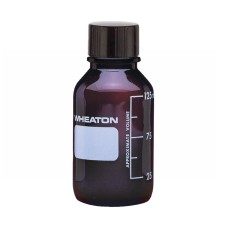 219845 - Flacon de milieu, 125 mL, verre borosilicate brun, gradue, sans bouchon visse 33-430 