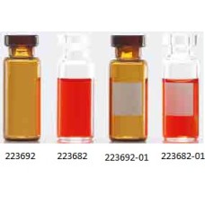 223682-01 - Fiole à sertir standard en verre borosilicate, 1,5 mL, avec pastille d'annotation, clair 