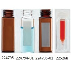 224794-01 - Fiole de chromatographie 4 mL à col filete, verre clair, avec pastille d'annotation, 15 x 45 mm, filetage 13-425, verre borosilicate de Type I 