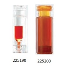 225190 - Fiole LV verre/plastique, clair, insert 100 µL, haut pour scellage à pression ou à sertir, fermeture 11 mm, 12 mm x 32 mm 