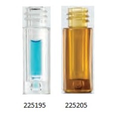 225205 - Fiole LV verre/plastique, brun, insert 100 µL, col filete, 8-425, 12 mm x 32 mm 