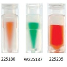 225235 - Fiole LV avec insert 750 µL, polypropylene, haut pour scellage à pression ou à sertir, fermeture 1 mm, 12 mm x 32 mm 