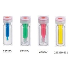 225255 - Insert à volume limite en verre avec ressort superieur, pour fioles E-Z à sertir 12 mm x 32 mm, contenance 0,10 mL 