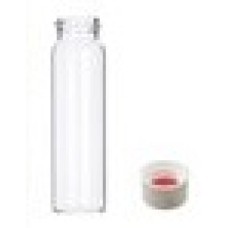 24-10101W-40A - Fiole 40 mL, verre clair Type 1 avec bouchon polypropylene blanc avec joint PTFE lie et silicone 