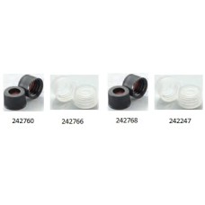 242247 - Bouchons à haut ouvert premontes avec septa, col filete, 13-425, bouchon en polypropylene naturel, septa 10 mil 