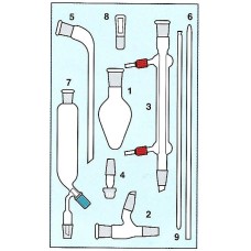 27BU - Kit de microchimie organique de 9 pieces avec rodage 14/23