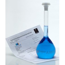 3151/04UKAS - Fiole jaugee bouchee classe A,  5ml CN10/19 serigraphie blanche, certifiee UKAS, tolerances USP/ISO/DIN
