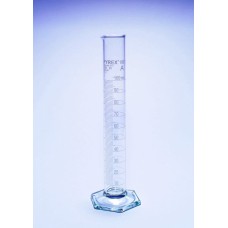 3201/10UKAS - Eprouvette à bec, graduee blanc pied hexagonal classe A , 100ml, certifiee UKAS