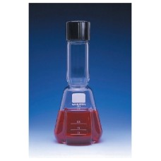 355444 - Fiole de trypsination, 150 mL, verre borosilicate de Type I, taille du bouchon 38-430, graduee, joint caoutchouc blanc 