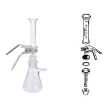 419327 - Ensemble de filtration sous vide, 25 mm, verre borosilicate de Type I clair, avec support en acier inox 