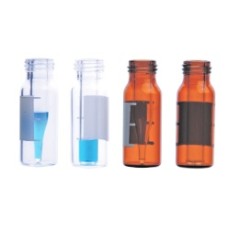 76-1200-100 - Fiole 9 mm en verre clair de Type I avec pastille d'annotation, insert 300 µL, 12 x 32 mm 