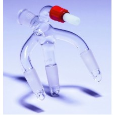 RA5/11/SC - Allonge avec branches multiples (pis de distillation), rodages femelles 14/26, rodage mâle 14/23