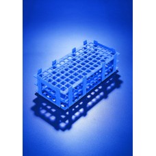 RPB018P - Portoir en PP pour tubes à essais diam. 16 55 trous bleu (1 base + 2 plateaux)