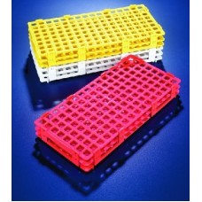 RPW001P - Portoir en PP pour microtubes 15ml 128 trous blanc (1 base + 1 plateau)