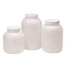 W209679 - Contenant à col large en HDPE blanc avec bouchon visse 89-400 en polypropylene avec joint mousse polyethylene, contenance 3840 mL 