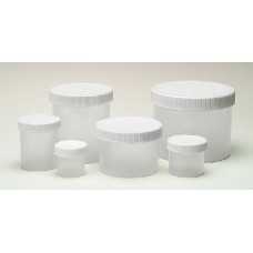 W209900 - Contenant à col large en polypropylene blanc avec bouchon visse 43-400 en polypropylene sans joint, contenance 30 mL 