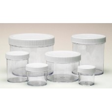 W209912 - Contenant à col large en polystyrene avec bouchon visse 43-400 en polypropylene à joint mousse polyethylene, contenance 30 mL 