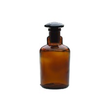 W211754 - Flacon compte-gouttes, verre brun, 50 mL, dimensions : 45 mm x 95 mm 
