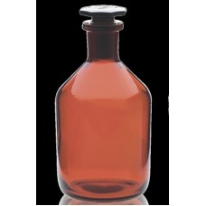 W215255 - Flacon à reactif, verre brun, 100 mL, col etroit, taille d'obturateur 14/23, 53 mm x 115 mm 