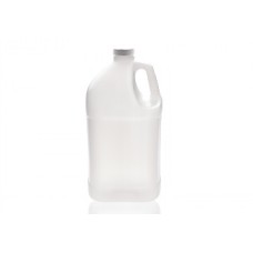 W222341 - Flacon plastique carre HDPE 3840 ml, poignee, coloris naturel, avec bouchon à joint PE en polypropylene blanc (Boîte de 4)