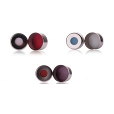 W224218 - Fermeture filetee à espace de tete avec septum PTFE/silicone bleue transparente pour fiole à espace de tete, taille de la fermeture 18 mm 