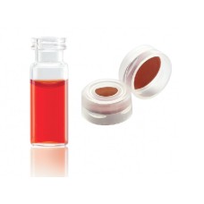 W224620-03 - Fiole en verre clair borosilicate de Type I, 12 x 32, avec scellage de type bouchon à pression naturel à joint PTFE/silicone/PTFE 