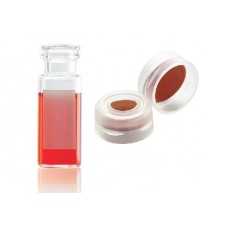 W224621-03 - Kit pratique E-Z Vial®, fiole 12x32 mm, verre borosilicate de Type I transparent, bouchons à pression 11 mm, naturels, PTFE/silicone/PTFE Septum (Boîte de 100)