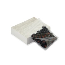 W225154-0101 - Fiole en verre clair de Type I, 12 x 32, avec bouchon noir à joint PTFE/silicone rouge 