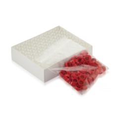 W225154-0103 - Fiole en verre clair de Type I, 12 x 32, avec bouchon rouge à joint PTFE/silicone rouge 