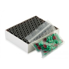 W225173-0207 - E-Z Vial® haut serti en verre brun de Type I, 12 x 32, avec pastille d'annotation et scellage vert à septum PTFE/silicone 