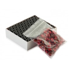 W225173-0303 - E-Z Vial® haut serti en verre brun de Type I, 12 x 32, avec pastille d'annotation et scellage rouge à septum PTFE/silicone/PTFE 
