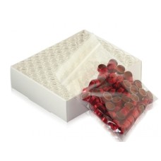 W225174-0303 - E-Z Vial® haut serti en verre de Type I, 12 x 32, avec pastille d'annotation et scellage rouge à septum PTFE/silicone/PTFE 