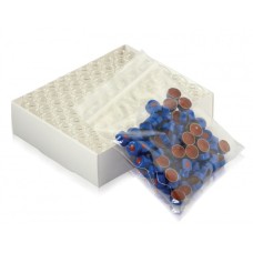 W225175-0104 - E-Z Vial® en verre borosilicate de Type I, avec scellage aluminium à joint 0,002 PTFE/0,038 caoutchouc rouge, 11 mm, clair/bleu 