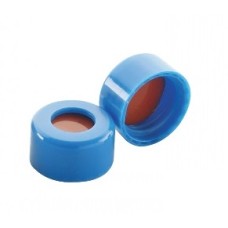 W225330-0104 - Bouchon ABC en polypropylene bleu à joint PTFE blanc et silicone rouge 