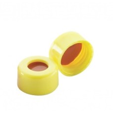 W225330-0105 - Bouchon ABC en polypropylene jaune à joint PTFE blanc et silicone rouge 