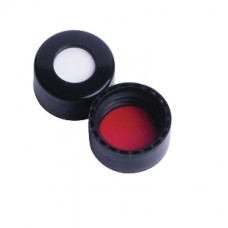W225332-0201 - Bouchon visse ABC en polypropylene noir à joint 0,005 PTFE/0,035 silicone, diametre 9 mm 