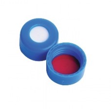 W225338-0804 - Bouchon ABC en polypropylene bleu à joint PTFE et silicone fendue 