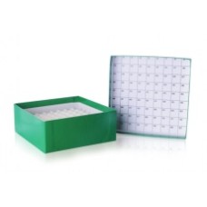 W651600 - Boîte de stockage en carton CryoFile® verte, 130 mm longueur x 130 mm largeur x 52 mm hauteur, pour fioles cryogeniques 2 mL 
