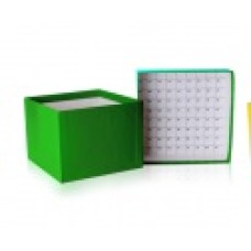 W651600-XL - Boîte de stockage en carton CryoFile® verte XL, 130 mm longueur x 130 mm largeur x 97 mm hauteur, pour fioles cryogeniques 5 mL 
